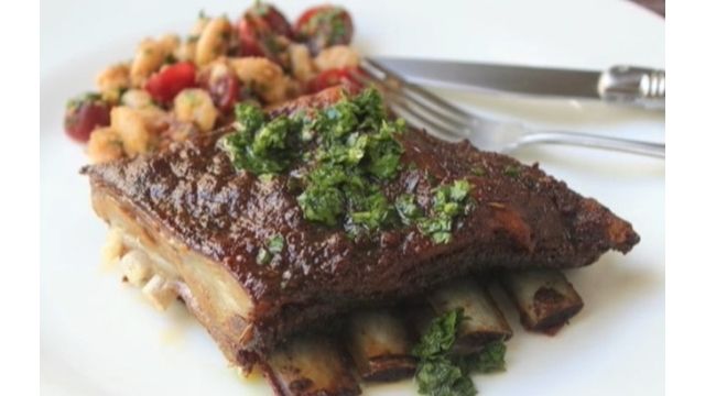 Moroccan Roasted Lamb Breast With Lemon Beans