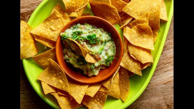 Guacamole And Chips For Neisd Enchilada As A Side Dish